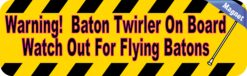 10in x 3in Warning Baton Twirler on Board Magnet Vehicle Bumper