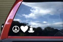 10in X 3in Die Cut Peace Love Yoga Stickers Vinyl Sports Vehicle Decal