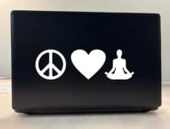 10in X 3in Die Cut Peace Love Yoga Stickers Vinyl Sports Vehicle Decal