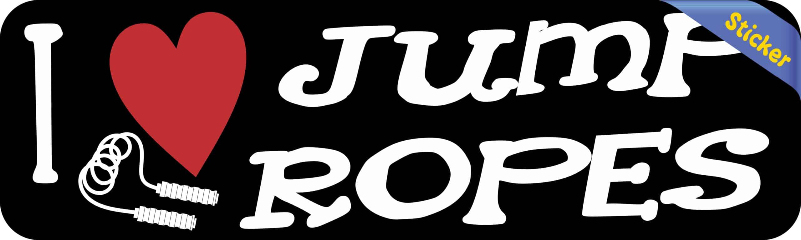 10in x 3in I Love Jump Ropes Bumper Sticker Vinyl Vehicle Sports Decal