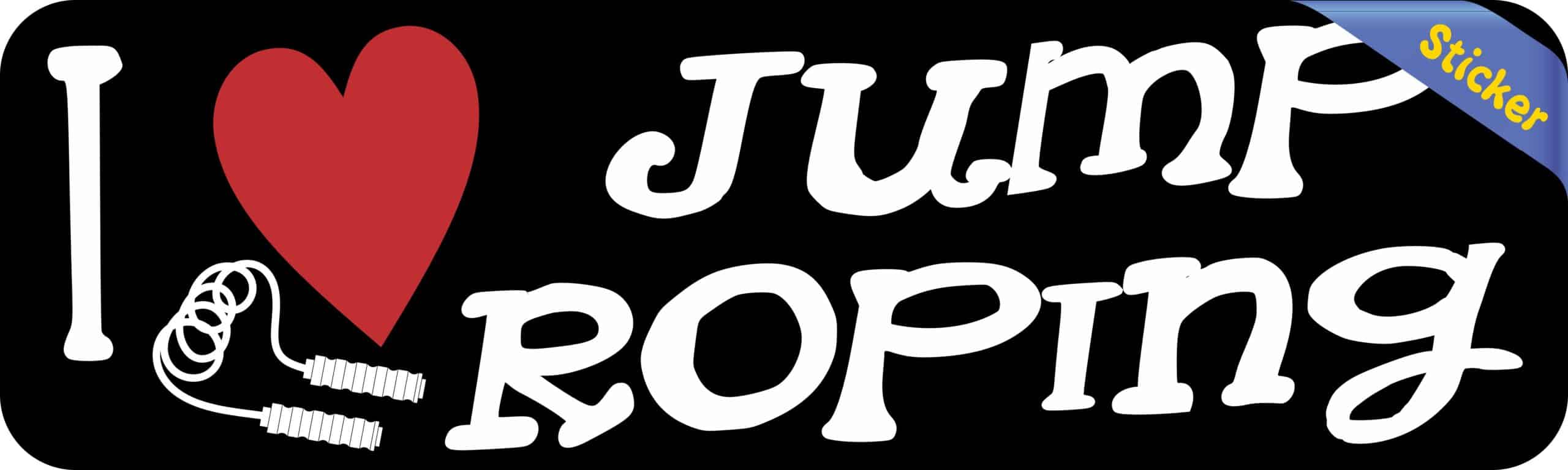 10in x 3in I Love Jump Roping Bumper Sticker Vinyl Vehicle Sports Decal