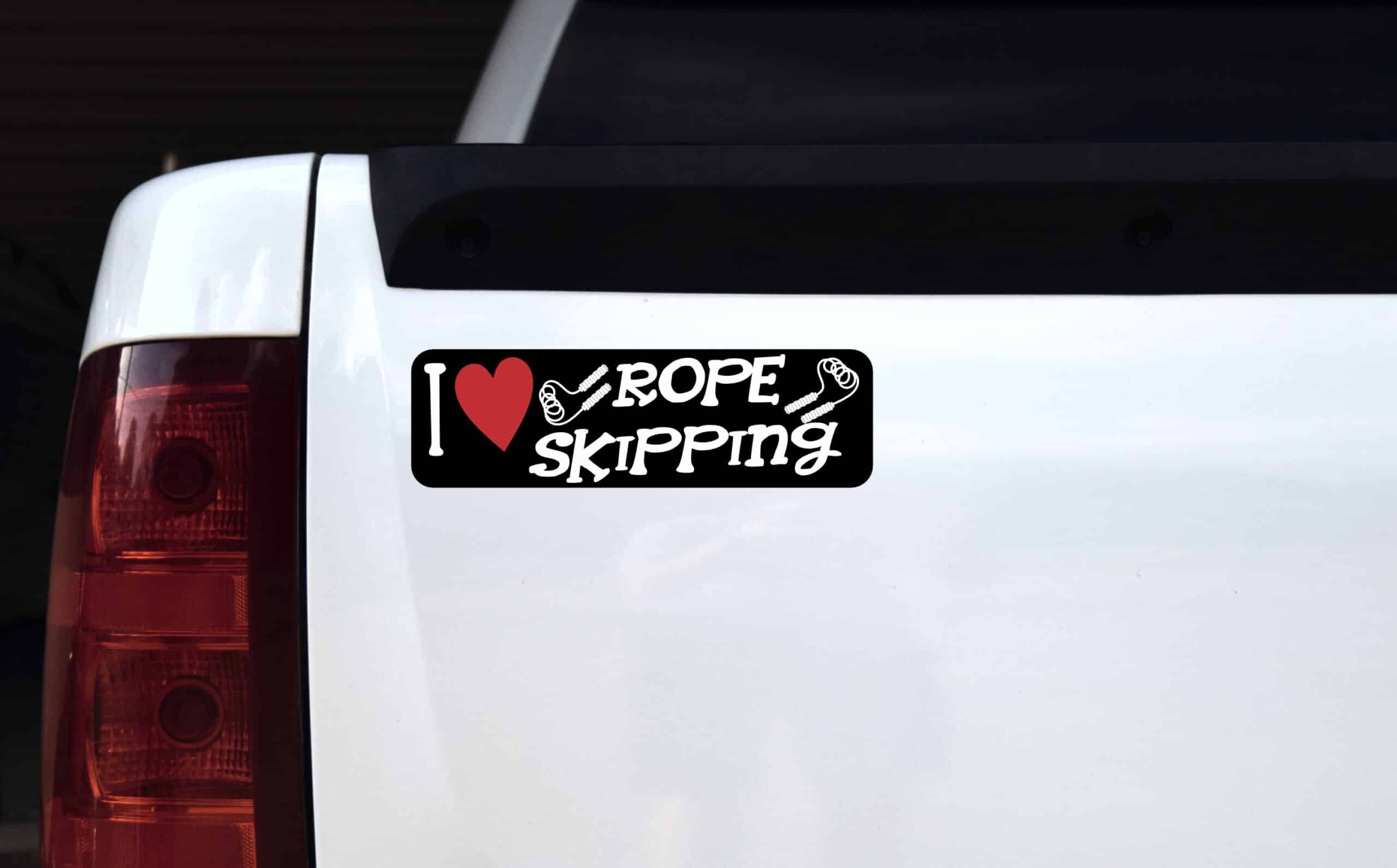 10in x 3in I Love Rope Skipping Bumper Sticker Vinyl Vehicle Sports Decal