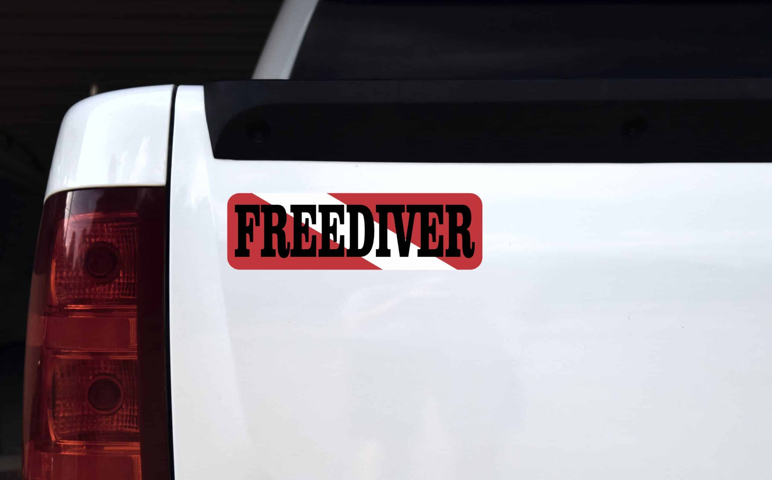 10in x 3in Free Diver Bumper Sticker Vinyl Sports Vehicle Window Door Decal