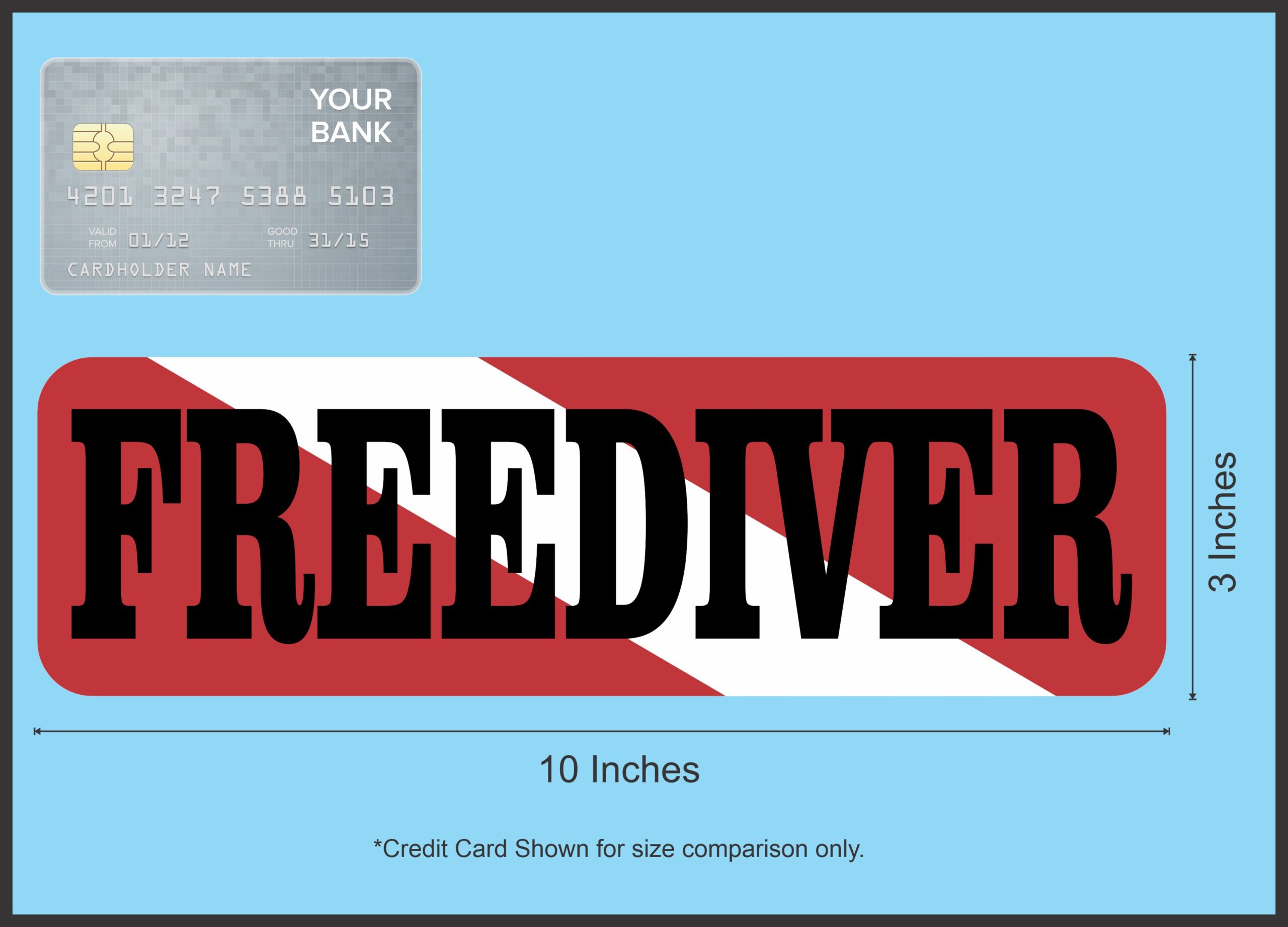 10in x 3in Free Diver Bumper Sticker Vinyl Sports Vehicle Window Door Decal