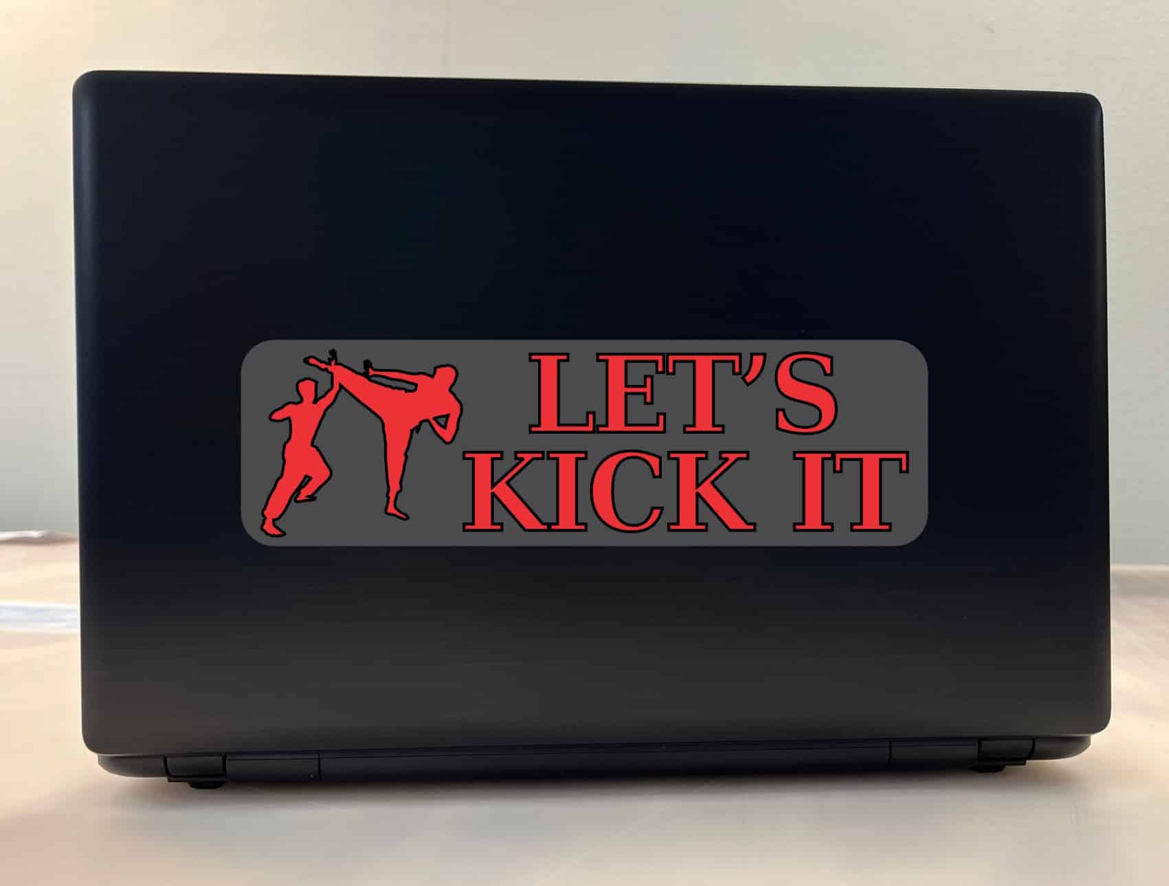 10in x 3in Let's Kick It Karate Bumper Sticker Vinyl Sports Decal Stickers
