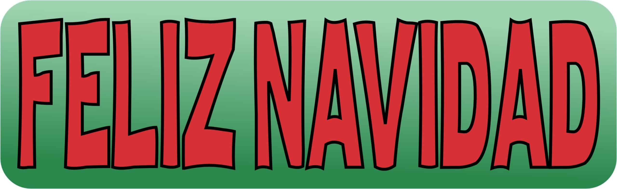10in x 3in Spanish Feliz Navidad Sticker Vinyl Merry Christmas Stickers