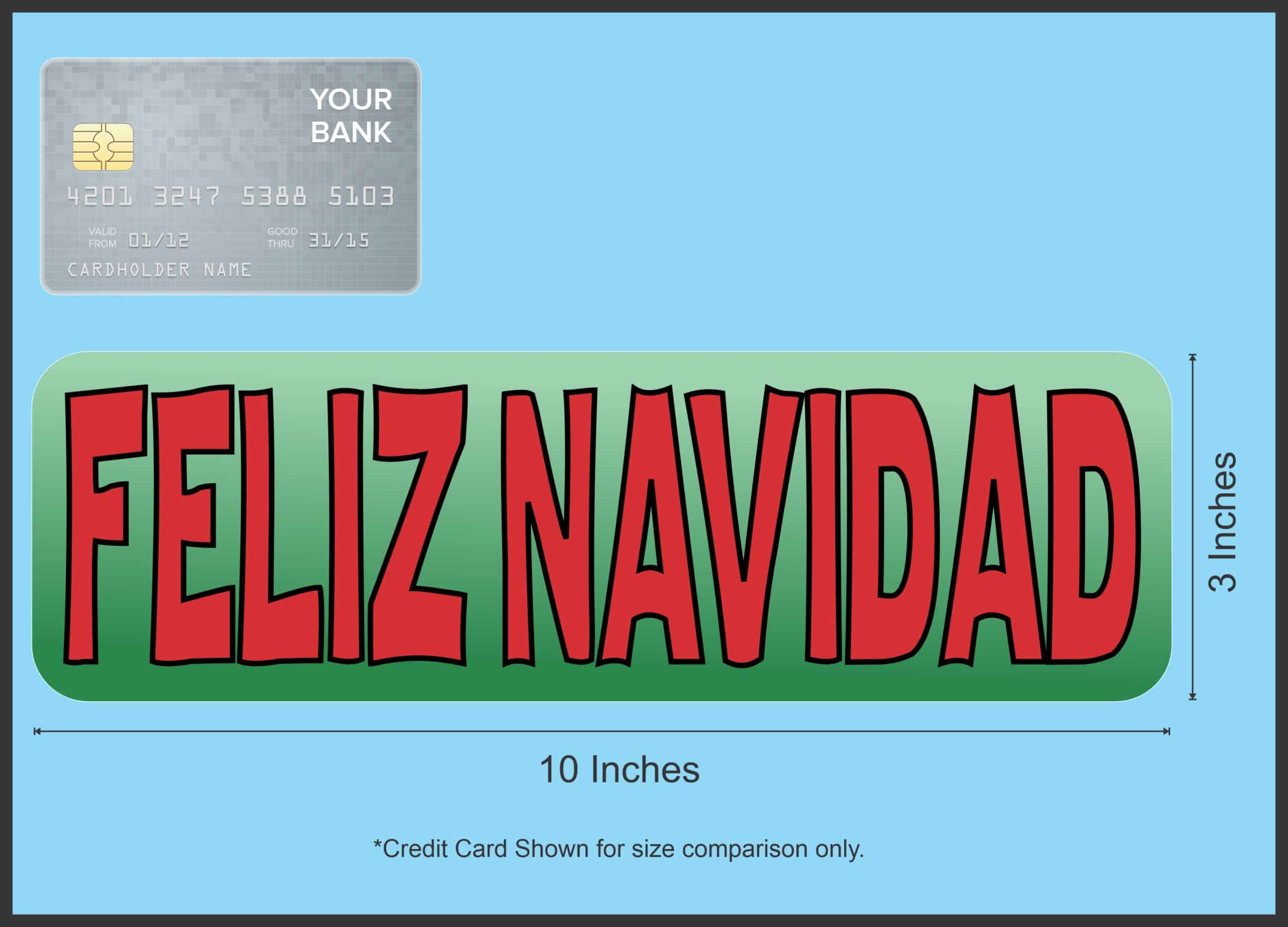 10in x 3in Spanish Feliz Navidad Sticker Vinyl Merry Christmas Stickers - Image 7