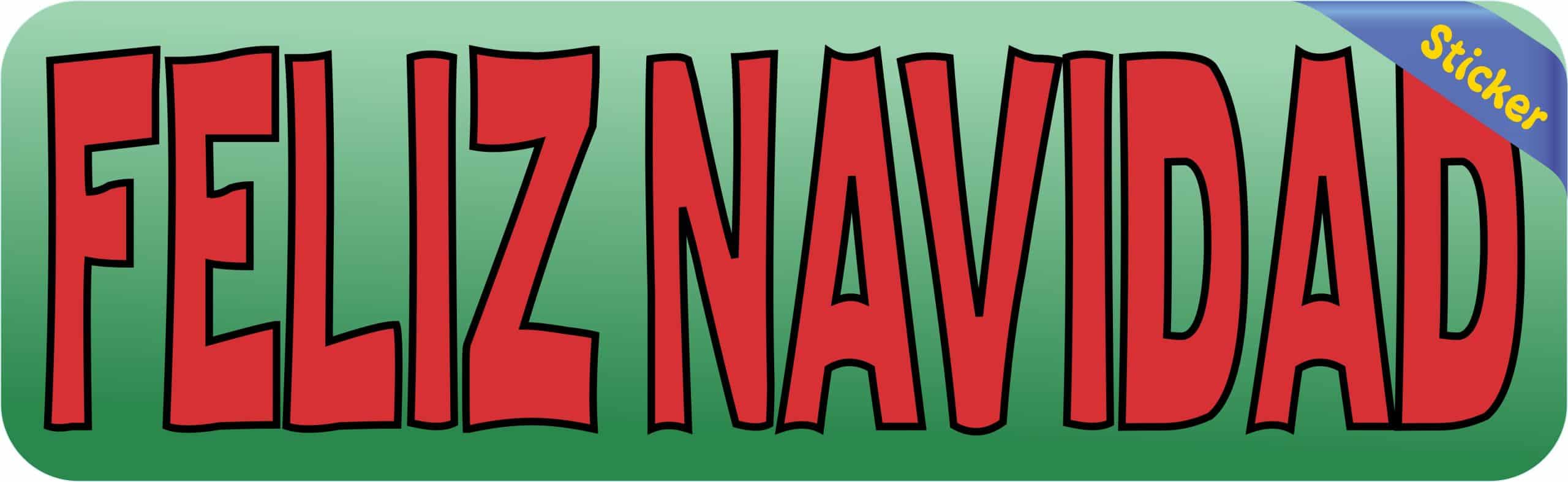 10in x 3in Spanish Feliz Navidad Sticker Vinyl Merry Christmas Stickers - Image 2