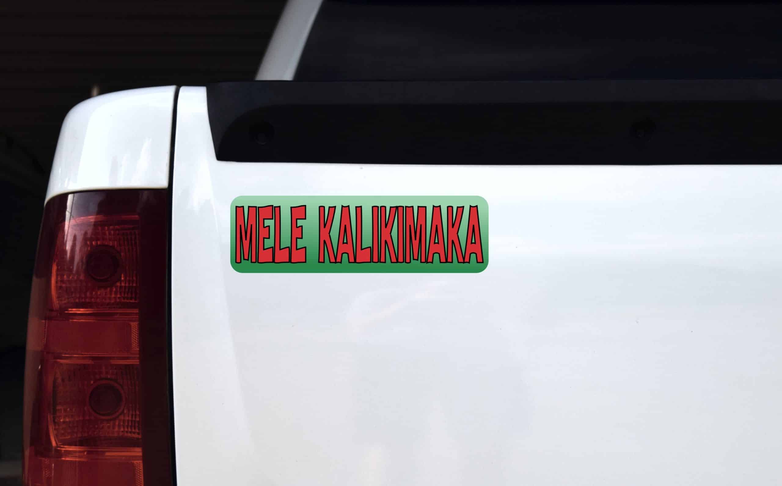 10in x 3in Hawaiian Mele Kalikimaka Sticker Vinyl Merry Christmas Stickers - Image 4