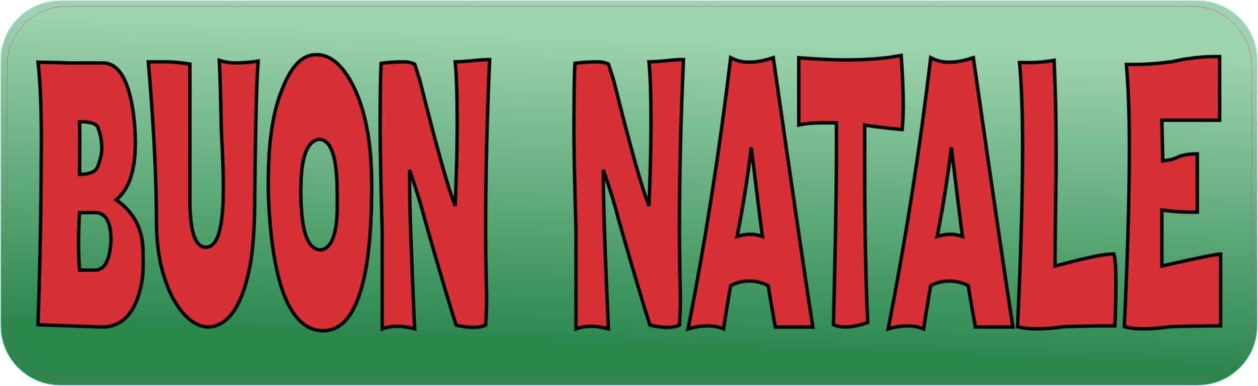10in x 3in Italian Buon Natale Sticker Vinyl Merry Christmas Decal Stickers