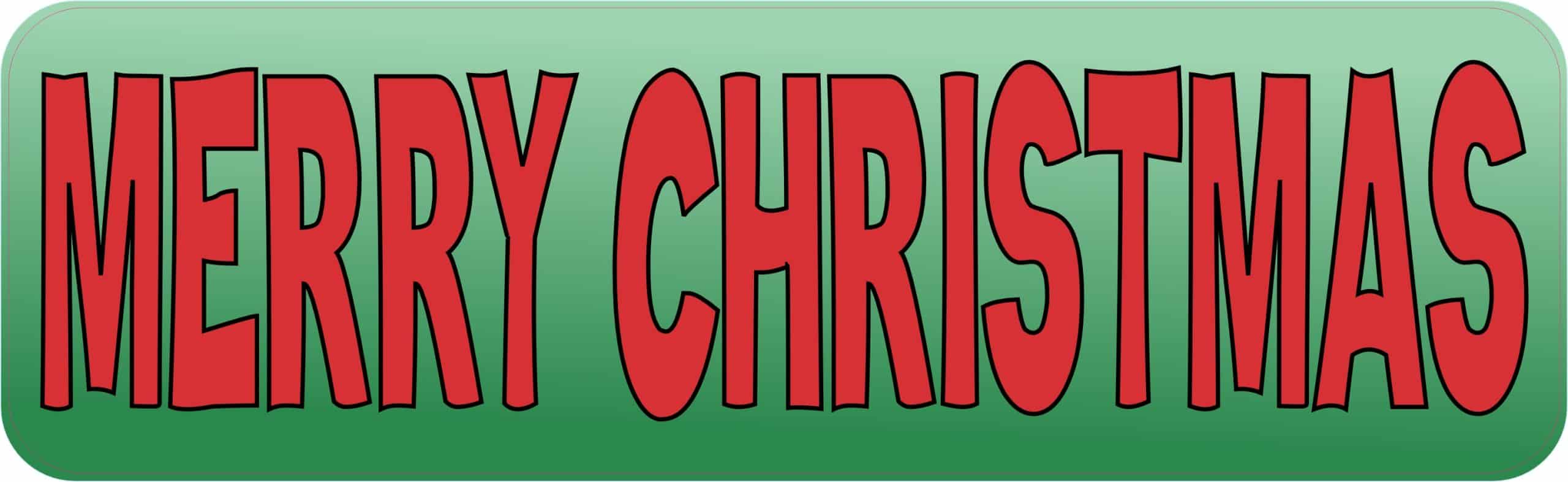 10in x 3in Merry Christmas Bumper Sticker Vinyl Holiday Decal Stickers