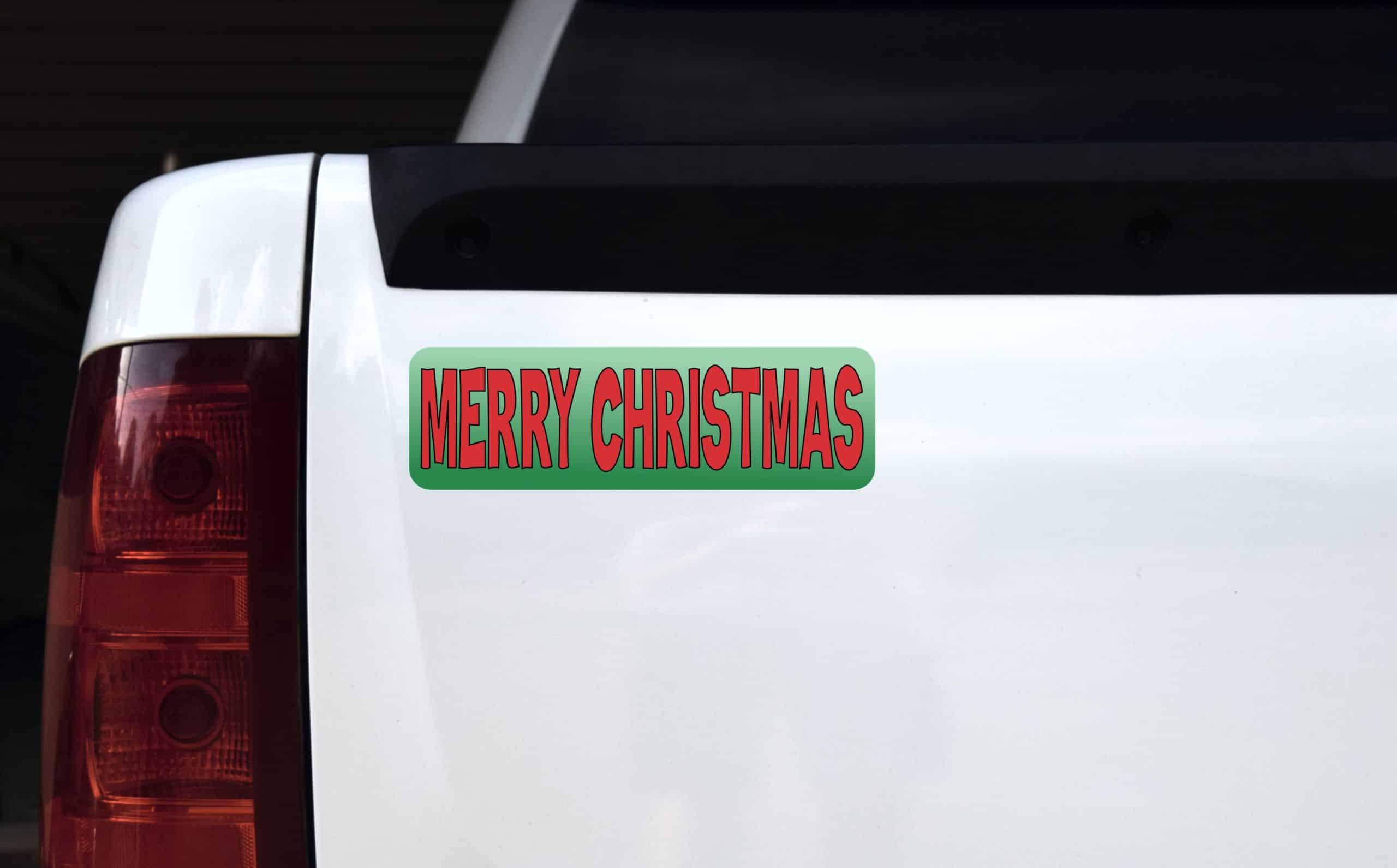 10in x 3in Merry Christmas Bumper Sticker Vinyl Holiday Decal Stickers - Image 4