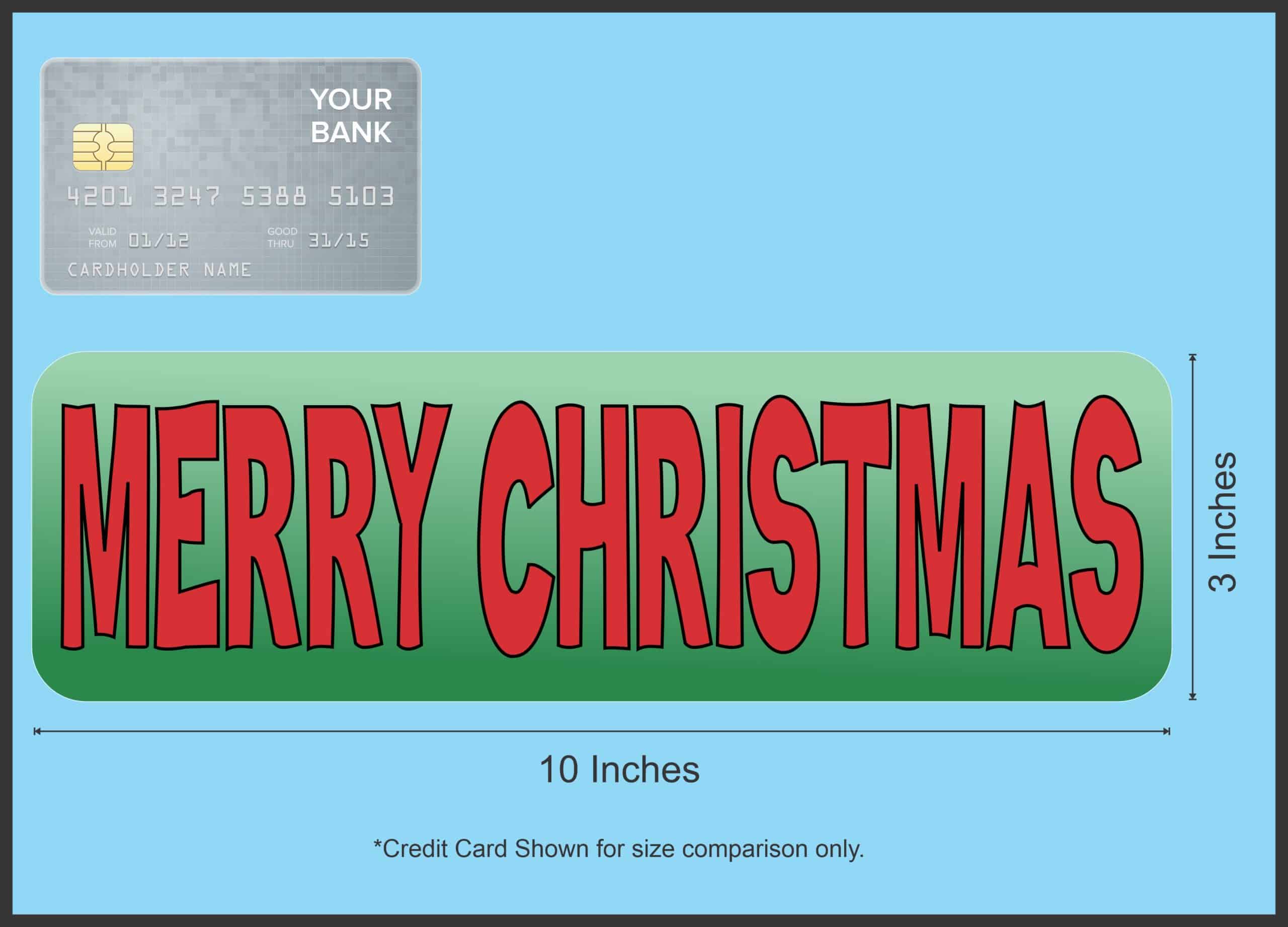 10in x 3in Merry Christmas Bumper Sticker Vinyl Holiday Decal Stickers - Image 7