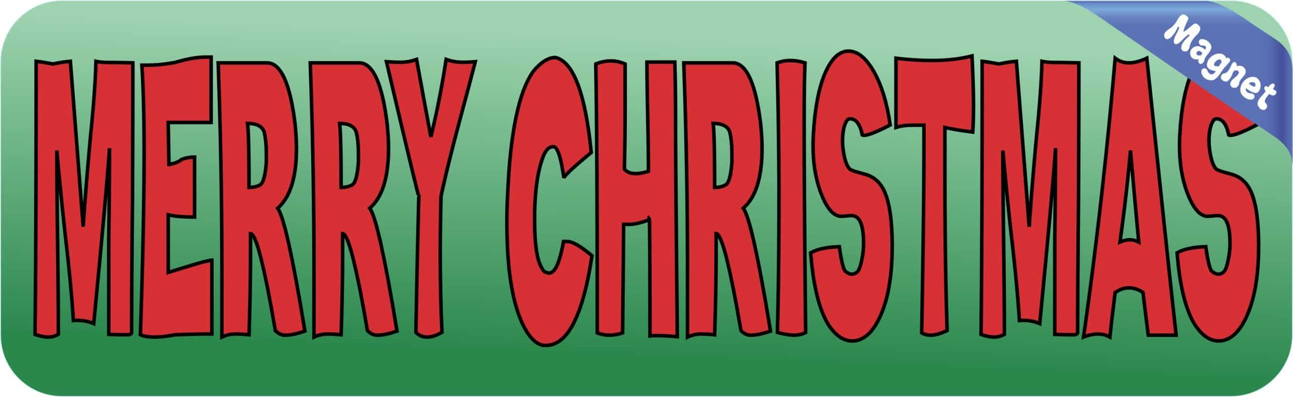 10in x 3in Merry Christmas Magnet Magnetic Holiday Car Bumper Magnets - Image 2