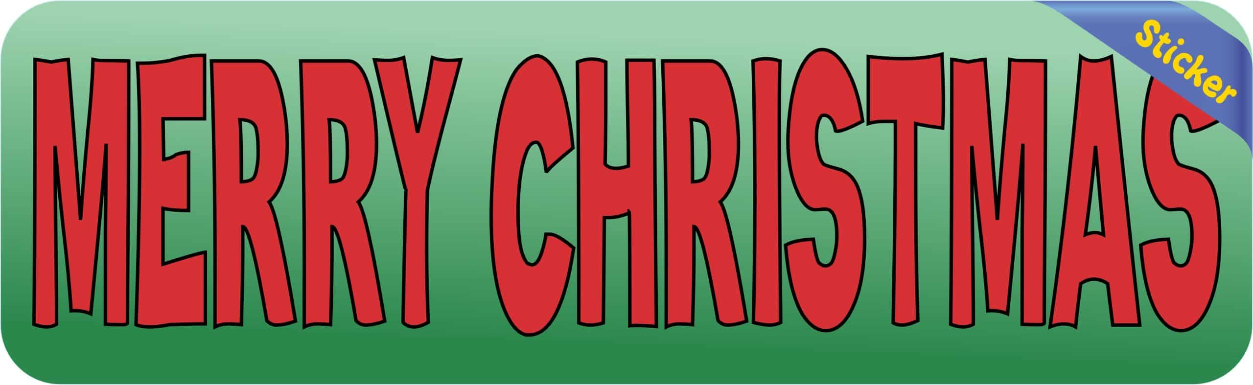 10in x 3in Merry Christmas Bumper Sticker Vinyl Holiday Decal Stickers - Image 2
