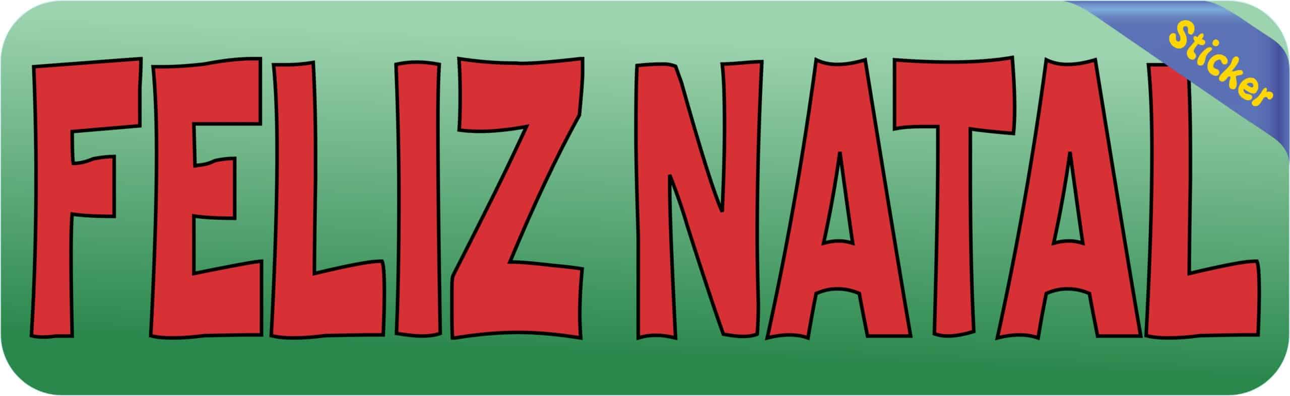 10in x 3in Brazilian Portuguese Feliz Natal Sticker Vinyl Christmas Stickers