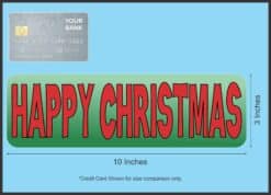 10in x 3in Happy Christmas Bumper Sticker Vinyl Holiday Decal Stickers