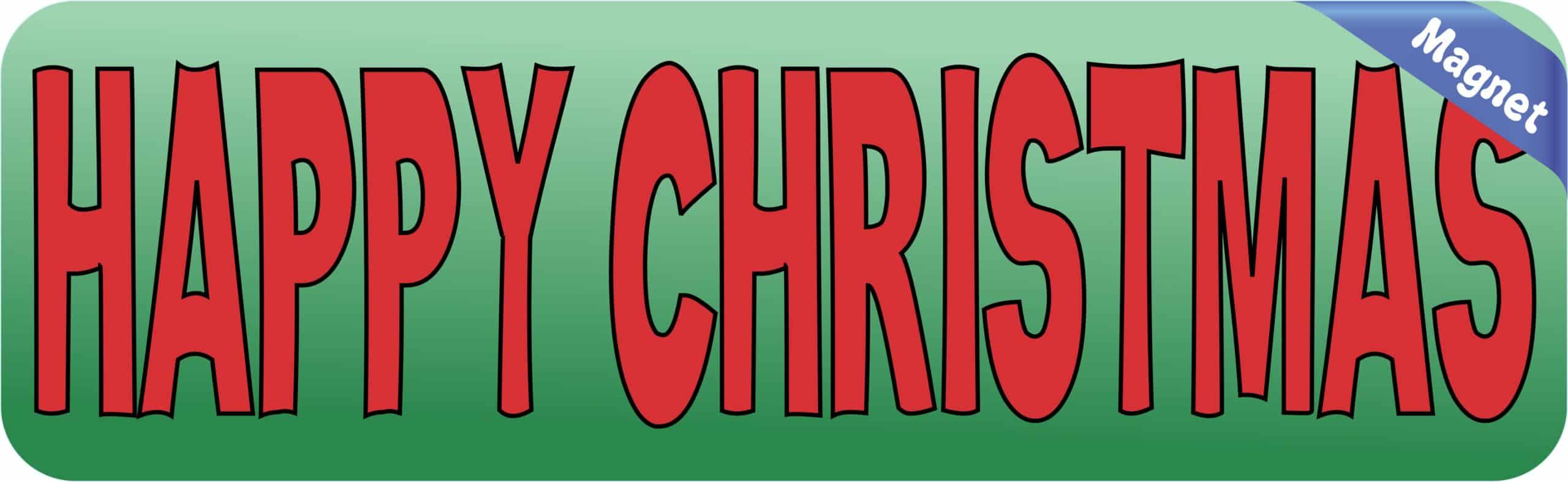 10in x 3in Happy Christmas Magnet Magnetic Holiday Car Bumper Magnets