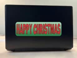 10in x 3in Happy Christmas Bumper Sticker Vinyl Holiday Decal Stickers