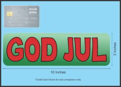 10in x 3in Swedish God Jul Sticker Vinyl Merry Christmas Decal Stickers