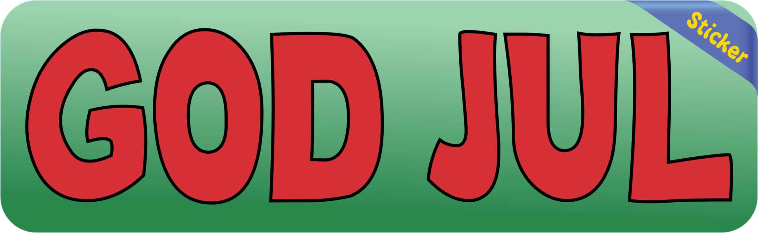 10in x 3in Swedish God Jul Sticker Vinyl Merry Christmas Decal Stickers