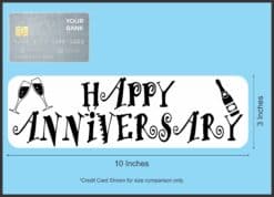 10in x 3in White Happy Anniversary Bumper Sticker Vinyl Decal Car Stickers