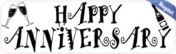 10in x 3in White Happy Anniversary Magnet Vinyl Occasion Vehicle Magnets