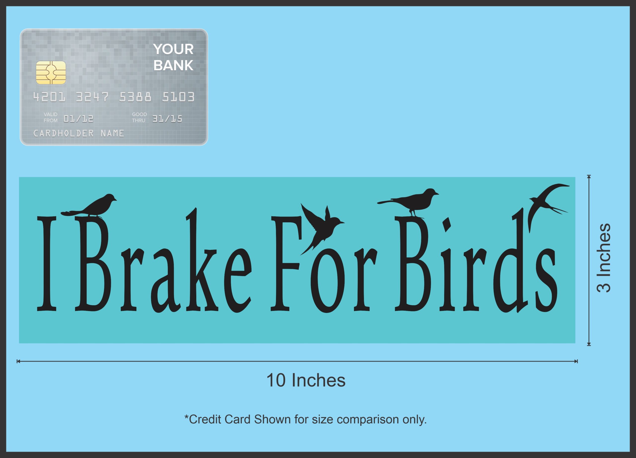 10in x 3in Blue I Brake For Birds Magnet Magnetic Vehicle Bumper Magnets