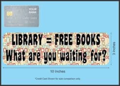 10in x 3in Library=Free Books Magnet Magnetic Vehicle Hobby Bumper Magnets