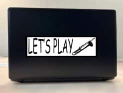 10in x 3in Let's Play Trombone Bumper Sticker Vinyl Music Vehicle Decal