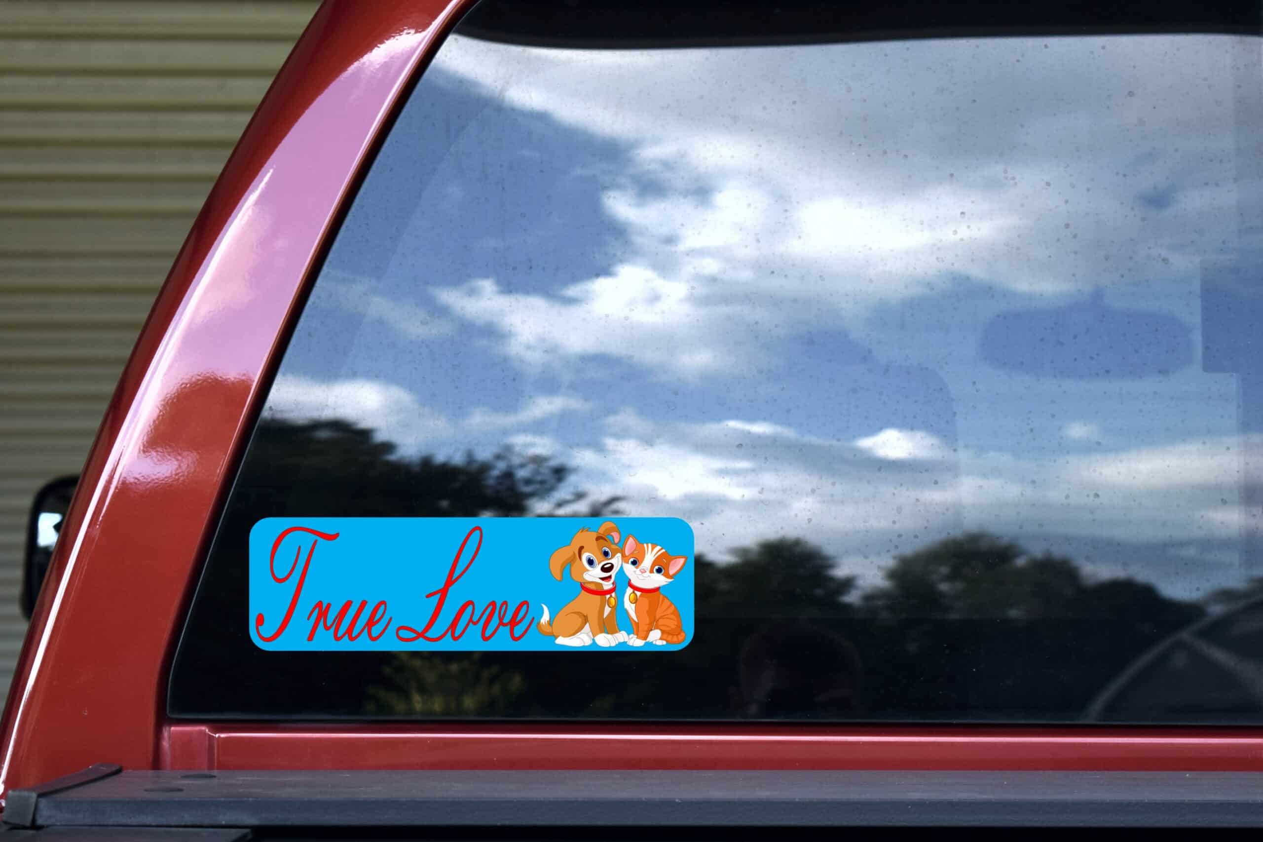 10in x 3in True Love Pets Bumper Sticker Vinyl Animal Vehicle Stickers
