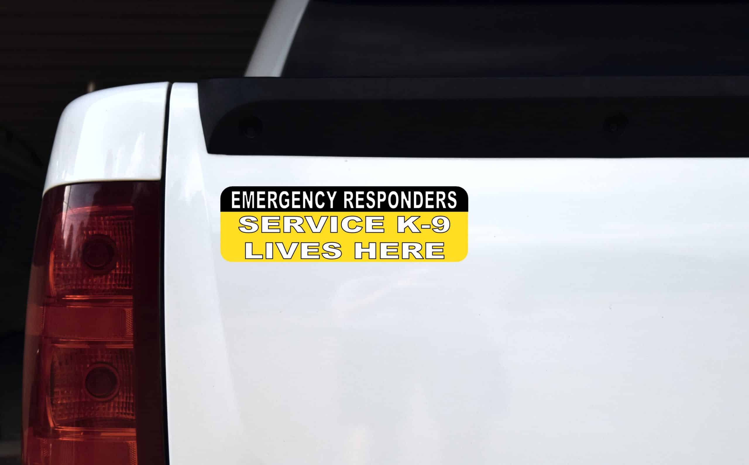 10in x 3in Yellow Service K-9 Lives Here Sticker Vinyl Animal Window Decal - Image 4