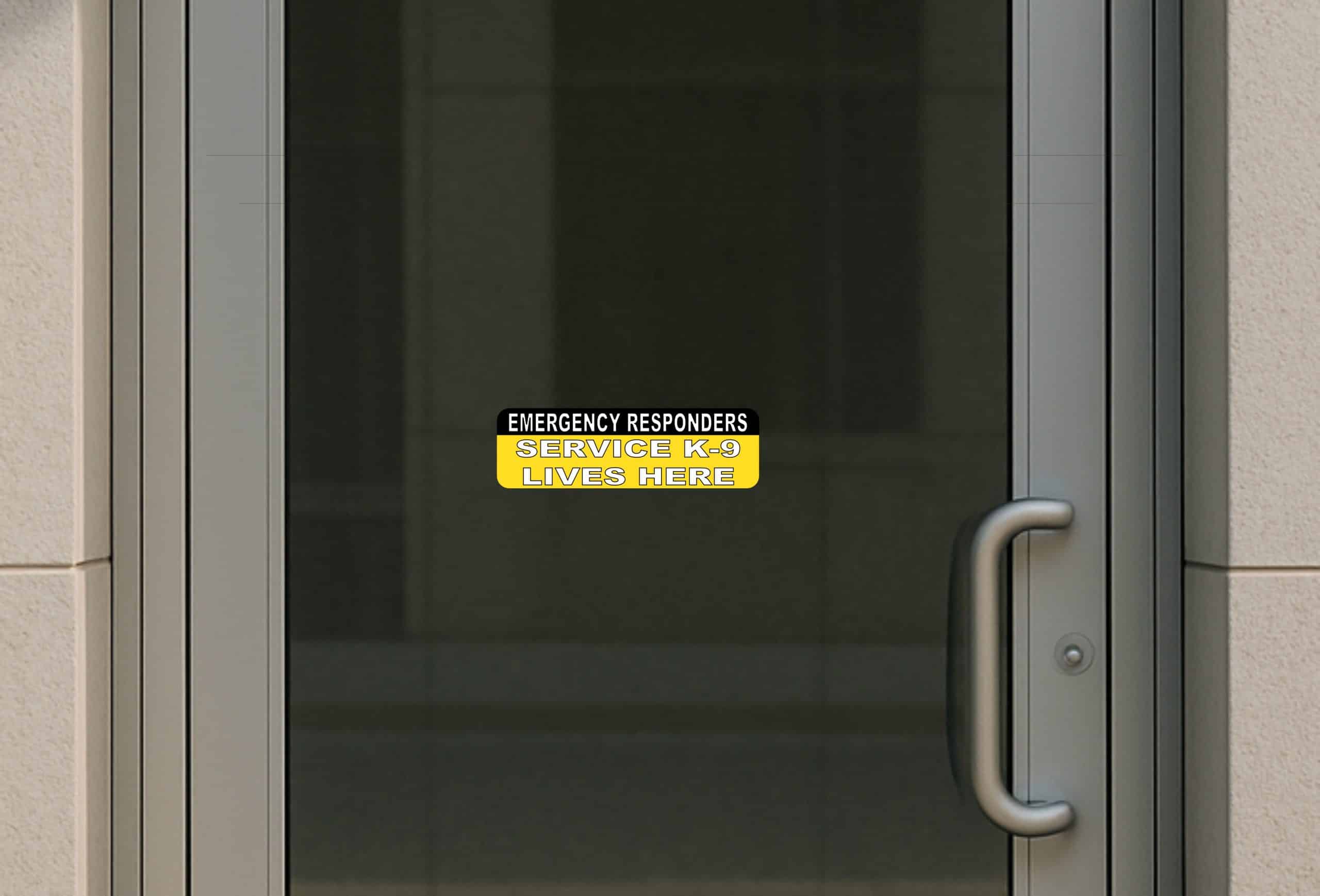 10in x 3in Yellow Service K-9 Lives Here Sticker Vinyl Animal Window Decal - Image 6