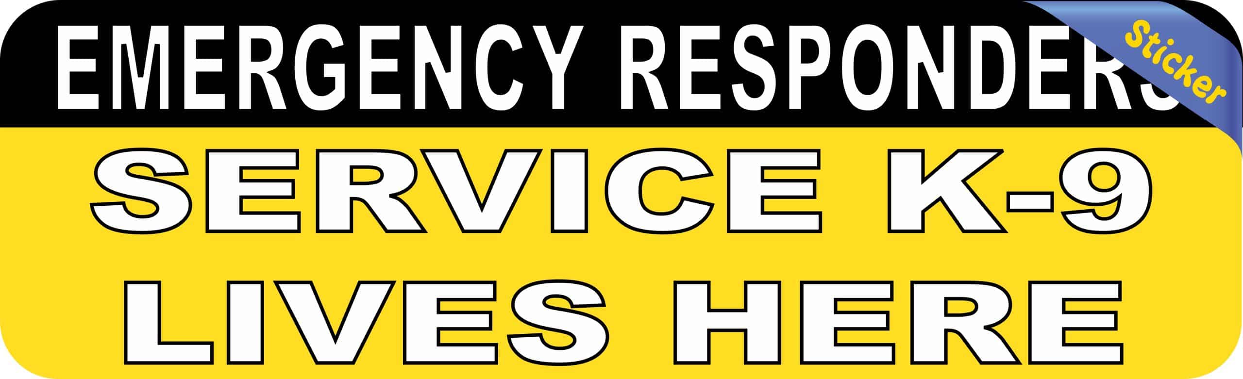 10in x 3in Yellow Service K-9 Lives Here Sticker Vinyl Animal Window Decal - Image 2