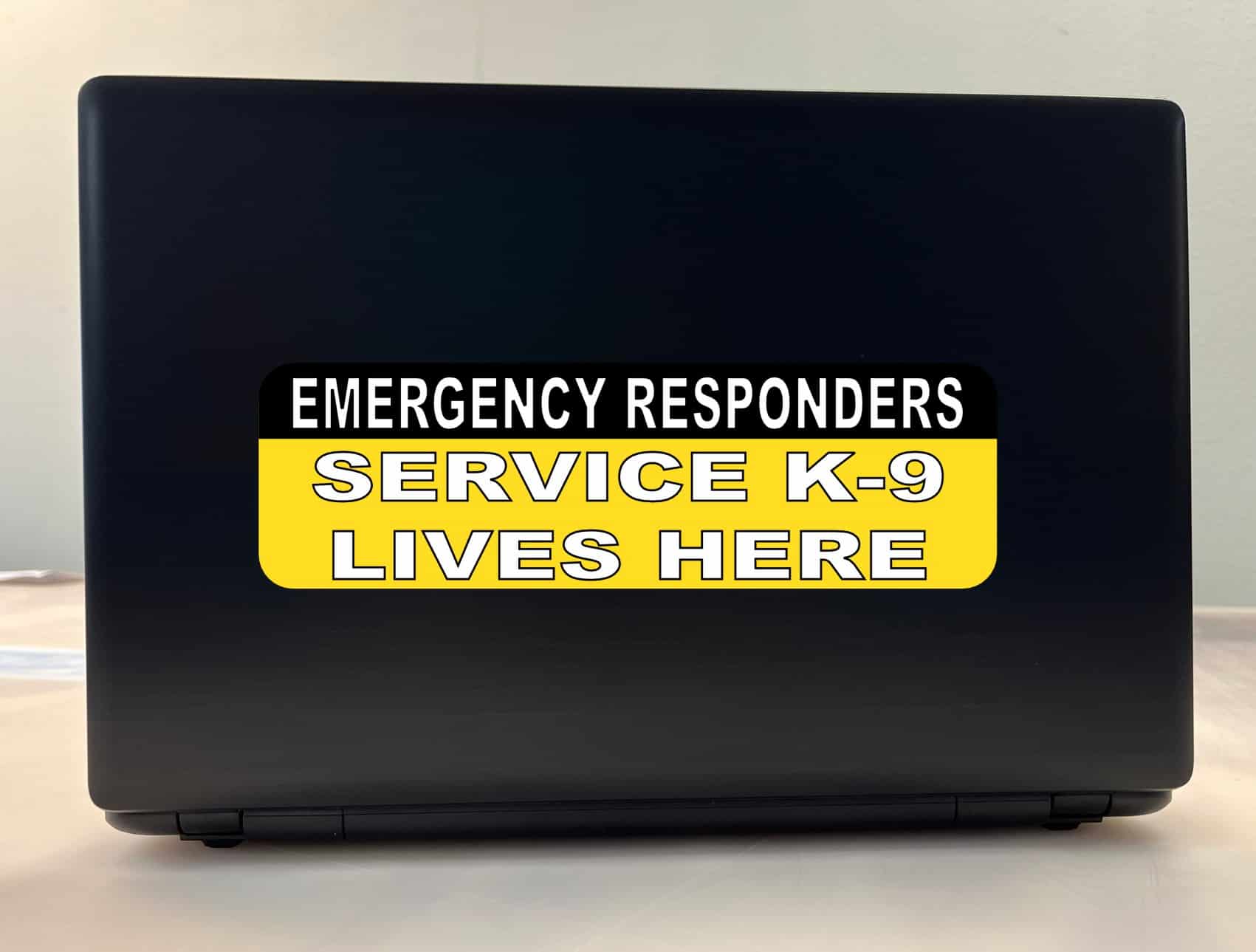 10in x 3in Yellow Service K-9 Lives Here Sticker Vinyl Animal Window Decal - Image 3
