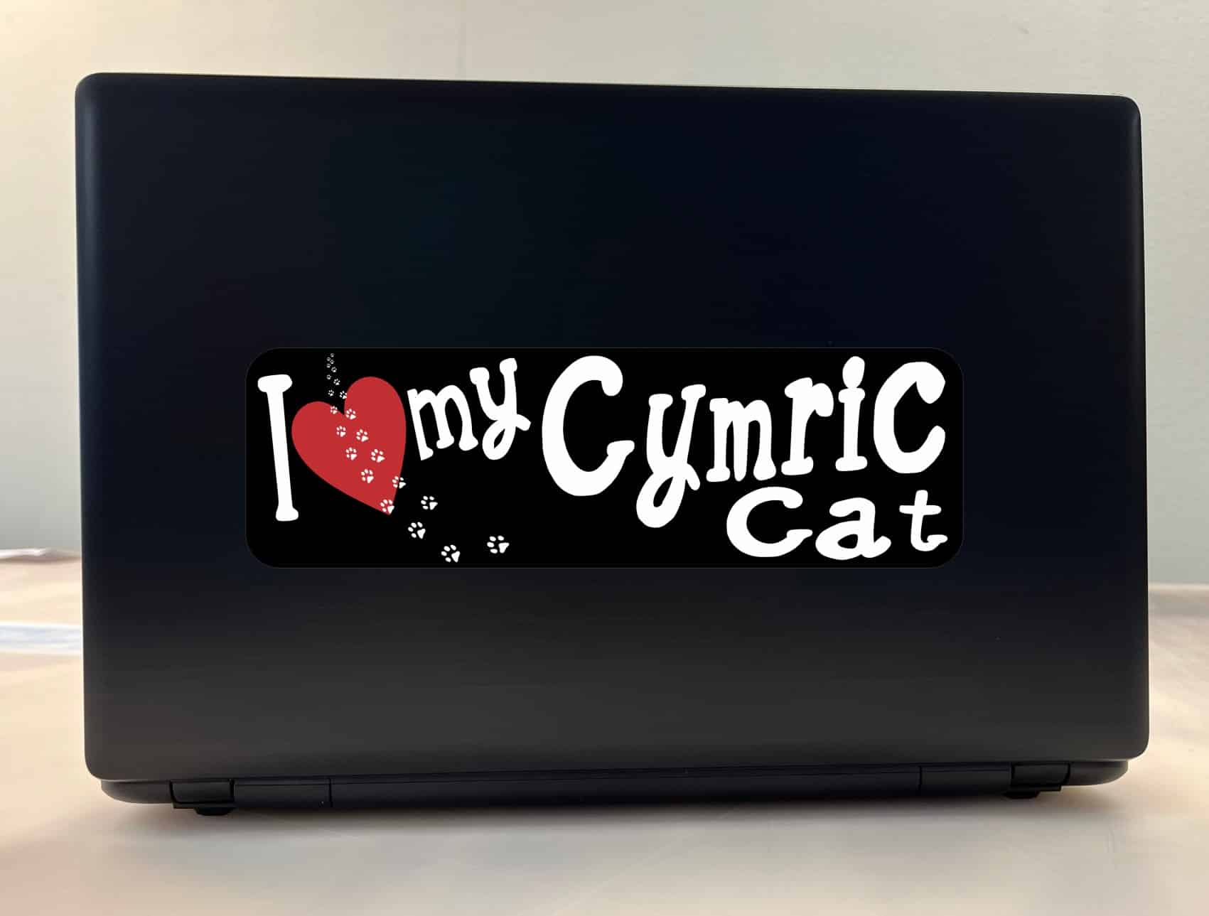 10in x 3in I Love My Cymric Cat Bumper Sticker Vinyl Vehicle Window Decal