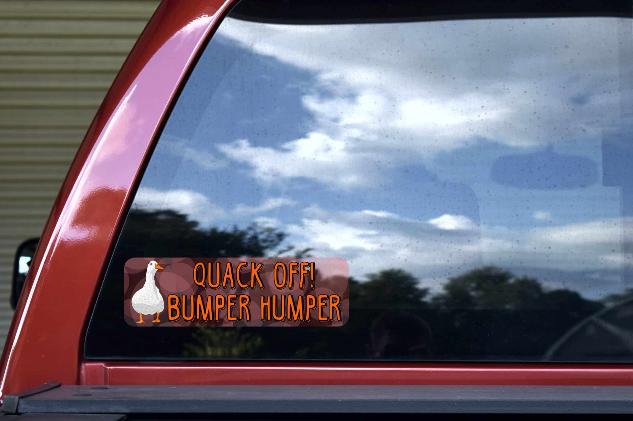 10in x 3in Quack Off Bumper Humper Sticker Vinyl Animal Sign Car Decal