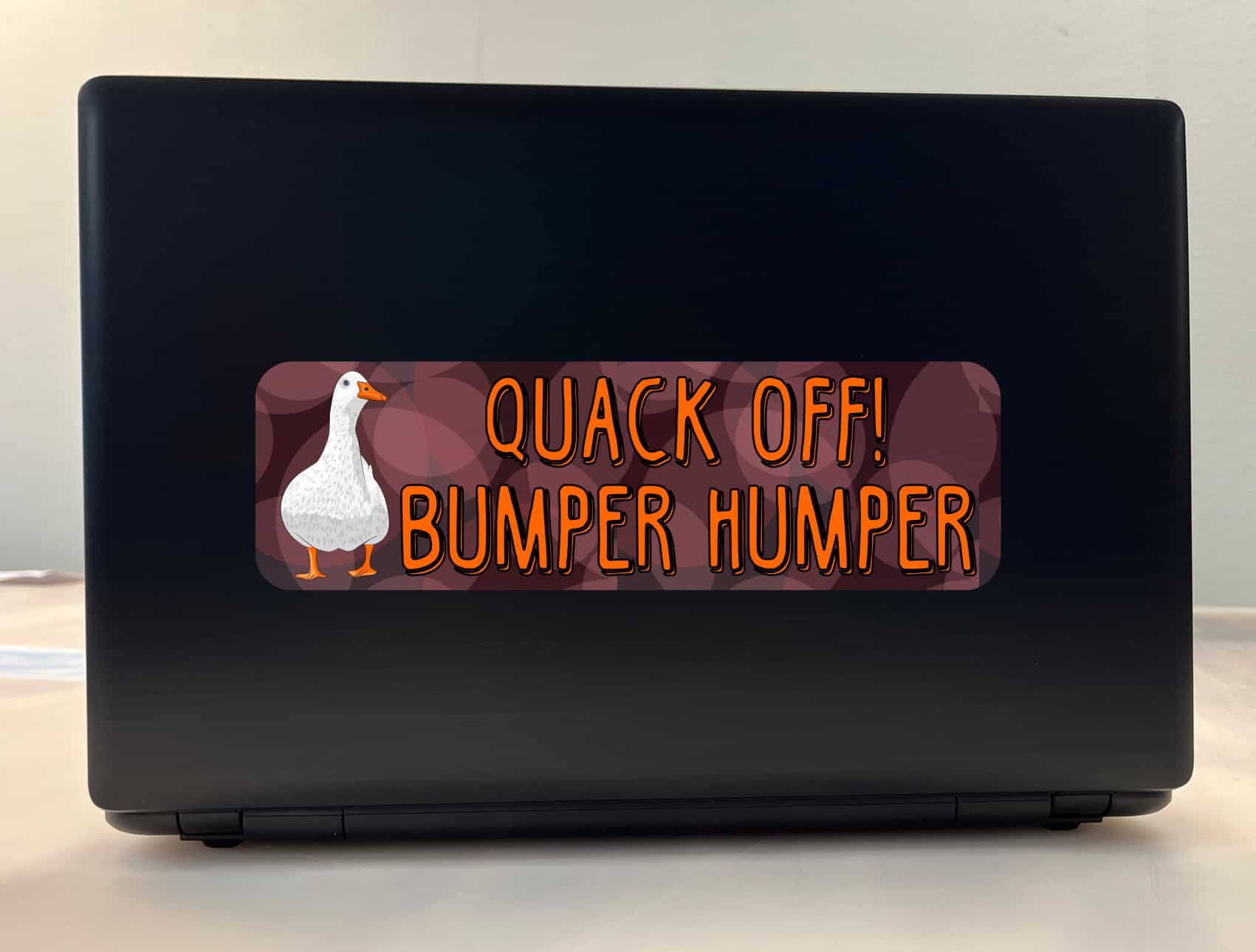10in x 3in Quack Off Bumper Humper Sticker Vinyl Animal Sign Car Decal