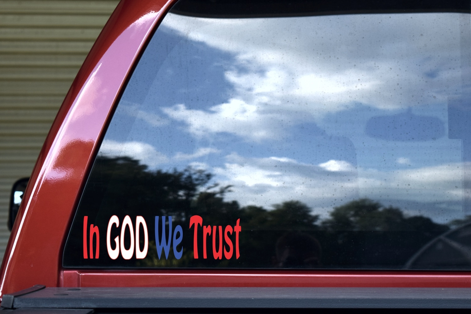 10in x 3in Patriotic In God We Trust Bumper Sticker Vinyl Vehicle Decal
