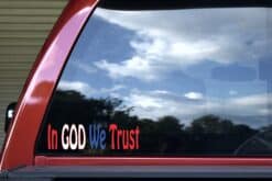 10in x 3in Patriotic In God We Trust Bumper Sticker Vinyl Vehicle Decal
