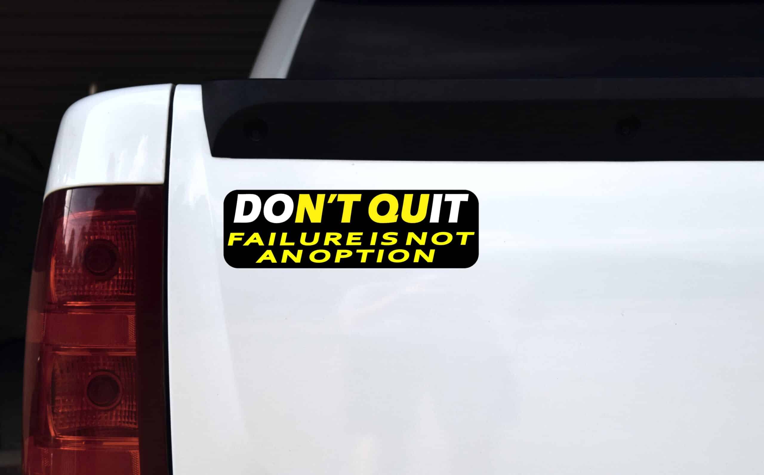 10in x 3in Failure Is Not An Option Bumper Sticker Vinyl Vehicle Decals