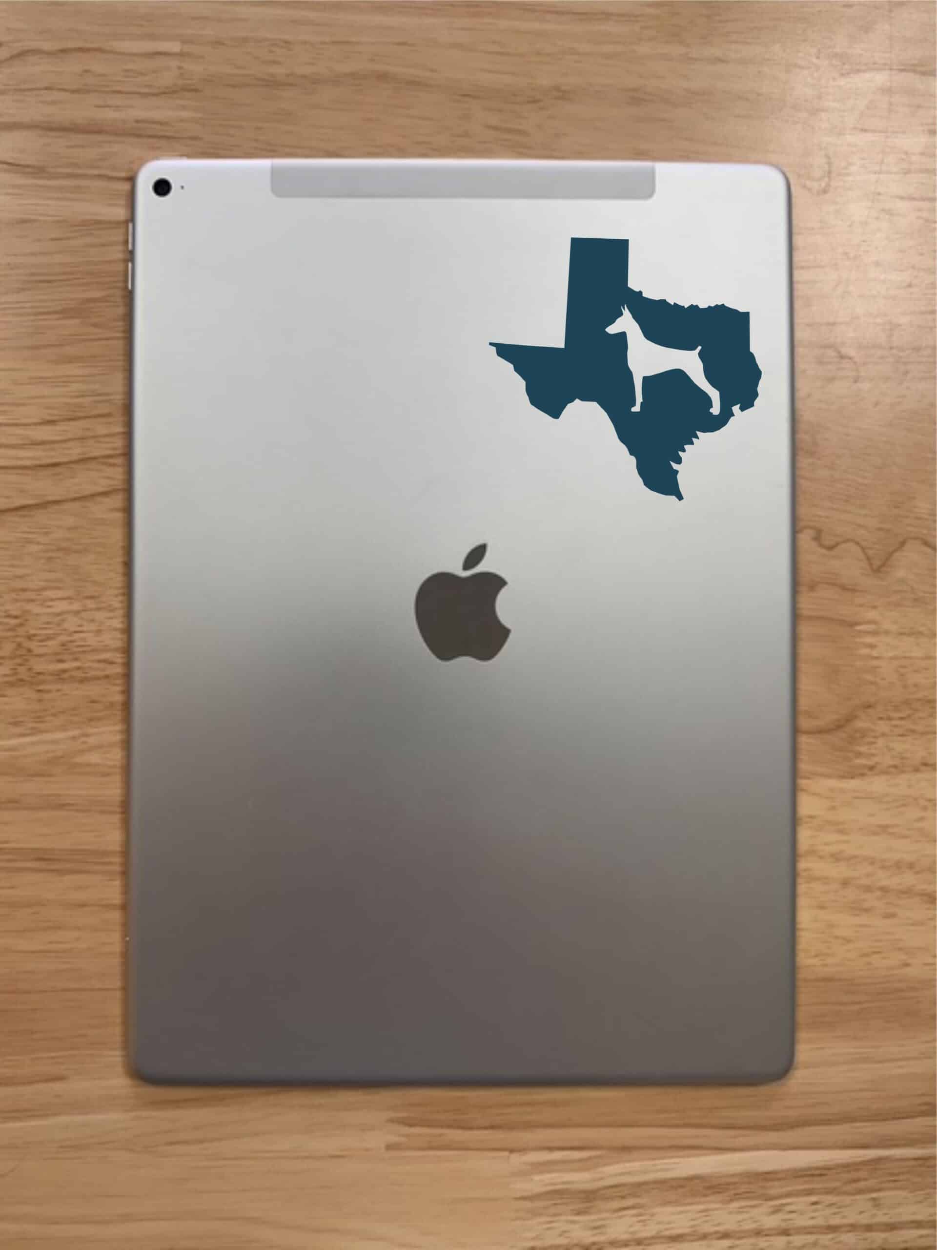 3.5in x 3.5in Die Cut Texas DoBerman Sticker Vinyl Dog Decal Car Stickers