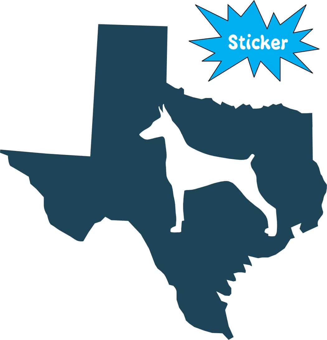 3.5in x 3.5in Die Cut Texas DoBerman Sticker Vinyl Dog Decal Car Stickers