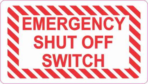 3.5 x 2 Emergency Shut Off Switch Sticker Vinyl Decal Sign Stickers ...
