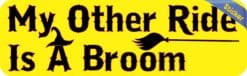 10in x 3in My Other Ride Is A Broom Halloween Bumper Sticker Vinyl Holiday Decal