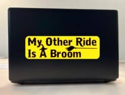 10in x 3in My Other Ride Is A Broom Halloween Bumper Sticker Vinyl Holiday Decal