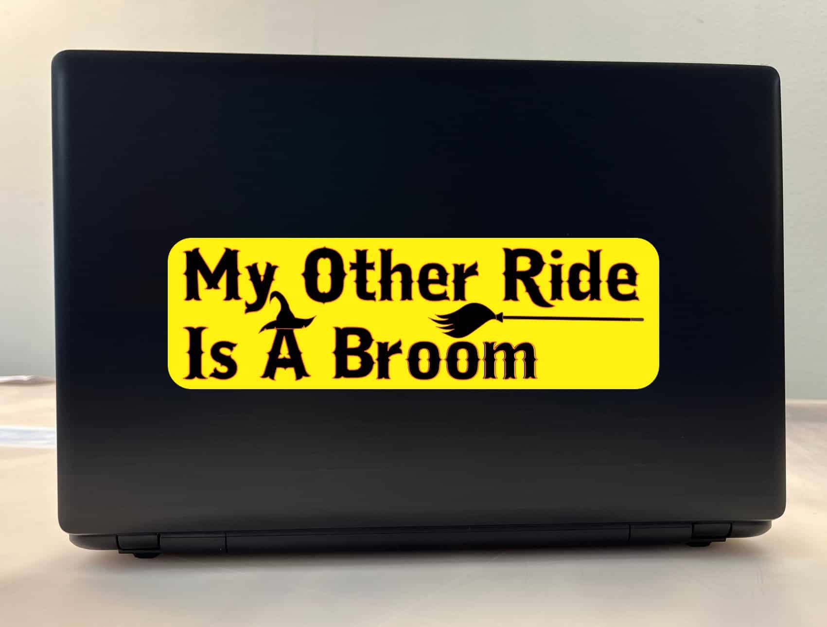 10in x 3in My Other Ride Is A Broom Halloween Bumper Sticker Vinyl Holiday Decal