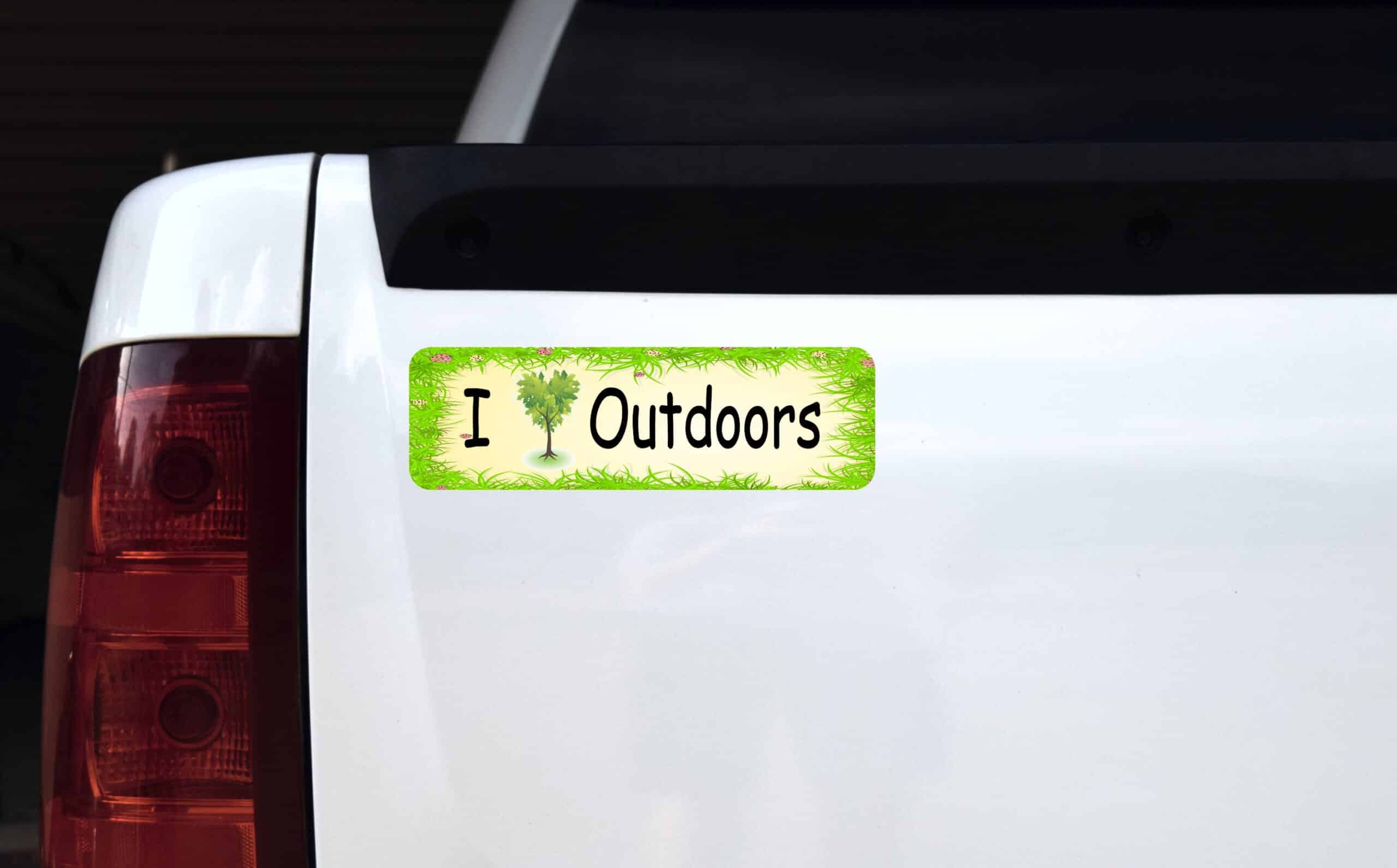 10in x 3in I Love Outdoors Magnet Magnetic Vehicle Nature Magne