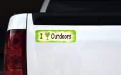 10in x 3in I Love Outdoors Bumper Sticker Vinyl Vehicle Decal St