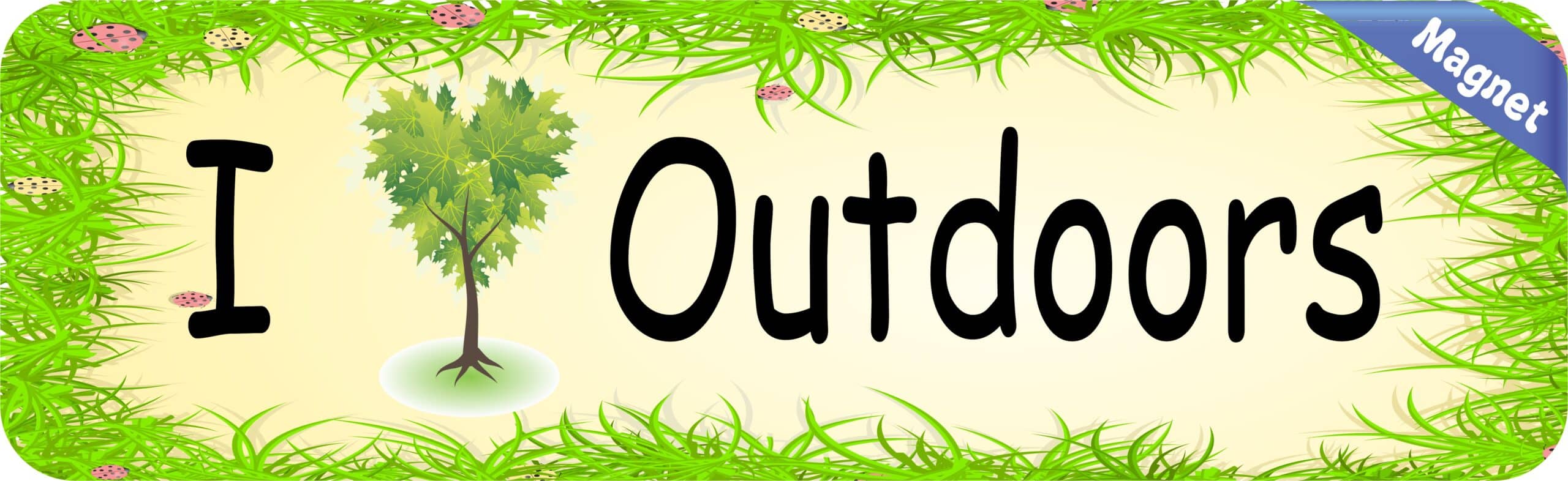 10in x 3in I Love Outdoors Magnet Magnetic Vehicle Nature Magne